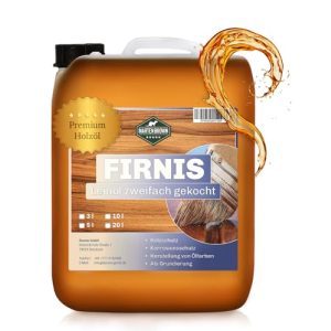 Holzöl Martenbrown ® Leinöl Firnis im 5l Kanister | Premium 2-fach