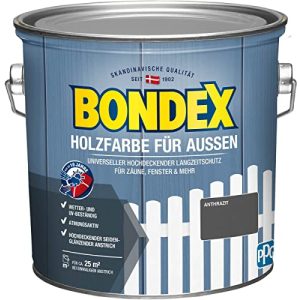 Holzschutzfarbe Bondex Holzfarbe für Außen, 2,5 L, Anthrazit - holzschutzfarbe bondex holzfarbe fuer aussen 25 l anthrazit