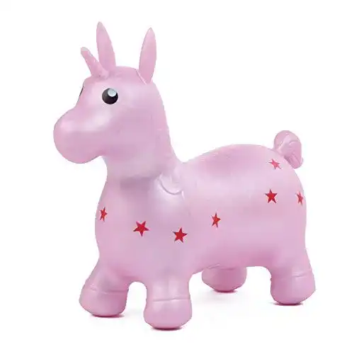 Hüpftier Ludi Einhorn Aufblasbares Spielzeug für Kinder ab 10 Monaten