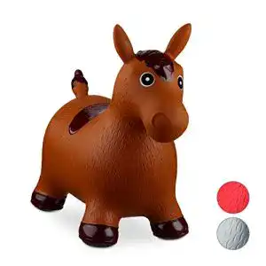 Huepftier relaxdays 10024991 93 braun pferd inklusive luftpumpe