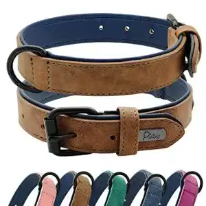 Hundehalsband didog aus weichem gepolstertem leder atmungsaktiv