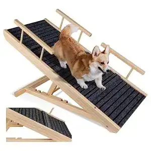 Hunderampe zvonema hundetreppe aus holz einstellbar