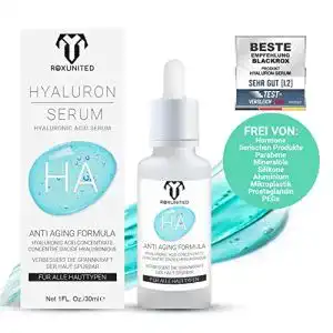 Hyaluronsäure Serum von Roxunited Hochdosiert für intensive Feuchtigkeit