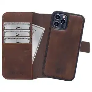 Iphone 13 pro huelle burkley 2in1 leder handytasche fuer iphone 13