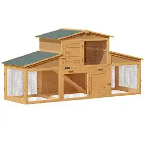 Kaninchenstall cadoca 2stoeckig 210x70x102cm vollholz garten