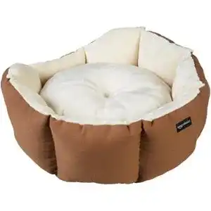 Katzenbett amazon basics achteckiges haustierbett braun elfenbein