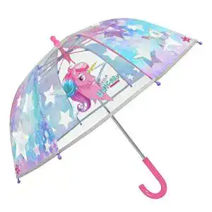 Kinder regenschirm perletti transparent einhorn