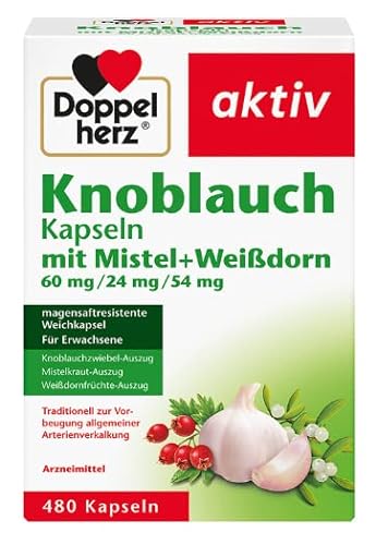 Knoblauch-Kapseln Doppelherz mit Mistel, und Weißdorn, 3er