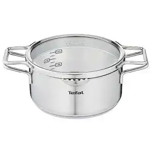 Kochtopf 20 cm tefal h85244 nordica mit glasdeckel doppelgriffe