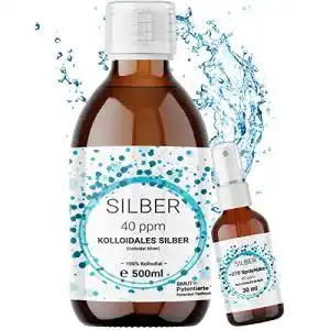 Kolloidales silber bmut 1x 500ml 40 ppm in braunglasflasche