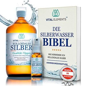 Kolloidales Silber Vital Elements | Silberwasser | 1000ml | 10 ppm - kolloidales silber vital elements silberwasser 1000ml 10 ppm