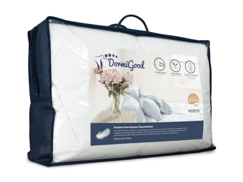 Kopfkissen DormiGood – Premium Daunenkissen 80 x 80 cm 100% Natur