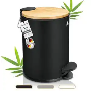 Kosmetikeimer exitoso kleiner muelleimer bad schwarz 3l bambus