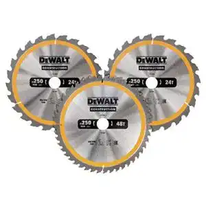 Kreissaegeblatt 250x30 dewalt 3 tlg bau kreissaegeblaetter set