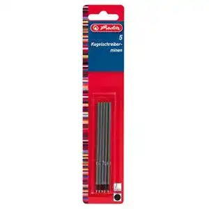 Kugelschreibermine herlitz x 20 5 stueck auf blisterkarte schwarz
