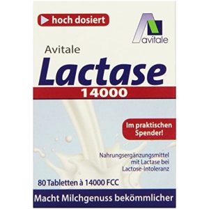 Laktase-Tabletten Avitale Lactase 14000 FCC, 80 Tabletten - laktase tabletten avitale lactase 14000 fcc 80 tabletten