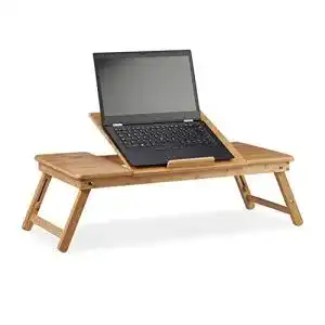 Laptoptisch relaxdays natur bambus xl ideale belueftung
