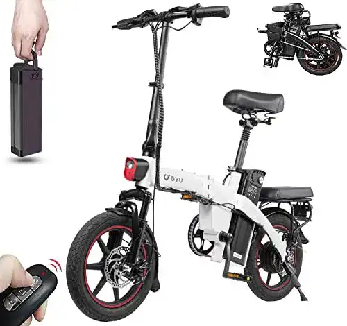 Leichtes E-Bike DYU Elektrofahrrad mit 14 Zoll Klappmechanismus