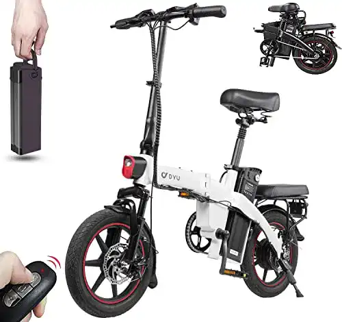 Leichtes E-Bike DYU Elektrofahrrad mit 14 Zoll Klappmechanismus