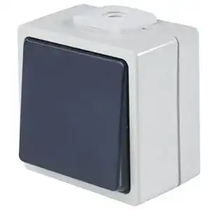 Lichtschalter as schwabe 62452 taster ip54 grau 230 v