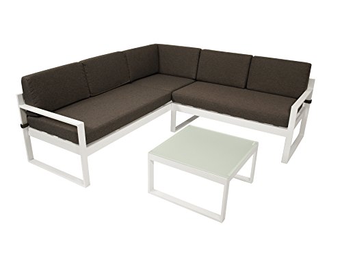 Lounge-Möbel-Set DEGAMO Alu Loungeset Gartensofa ARESE 192x192cm