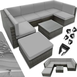 Lounge-Möbel-Set tectake XXL Polyrattan Lounge, Gartenmöbel Set