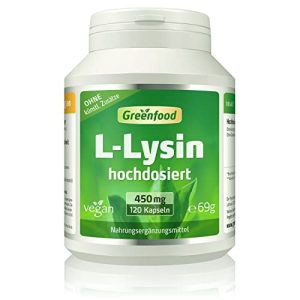 Lysin Greenfood L-, 450 mg, hochdosiert, 120 Kapseln, vegan - lysin greenfood l 450 mg hochdosiert 120 kapseln vegan