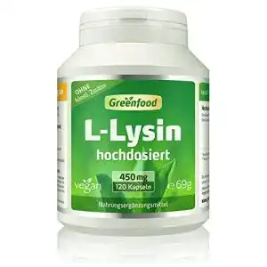 Lysin greenfood l 450 mg hochdosiert 120 kapseln vegan