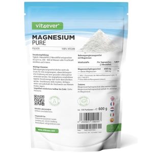 Magnesium hochdosiert Vit4ever Magnesium Pure, 600 g Pulver