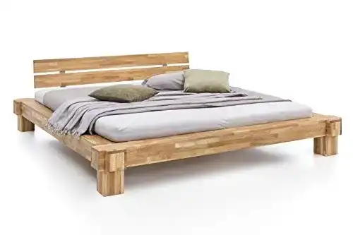 Massivholzbett Woodlive Kavas aus Wild-Eiche 200×200 cm