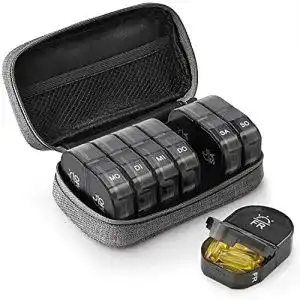 Medikamentendosierer auvon canvas tasche tablettenbox