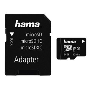 Micro-SD-64GB Hama microSDXC 64GB Class 10 UHS-I 80MB/s