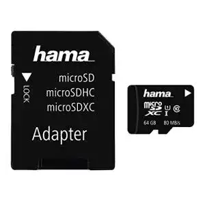 Micro sd 64gb hama microsdxc 64gb class 10 uhs i 80mb s