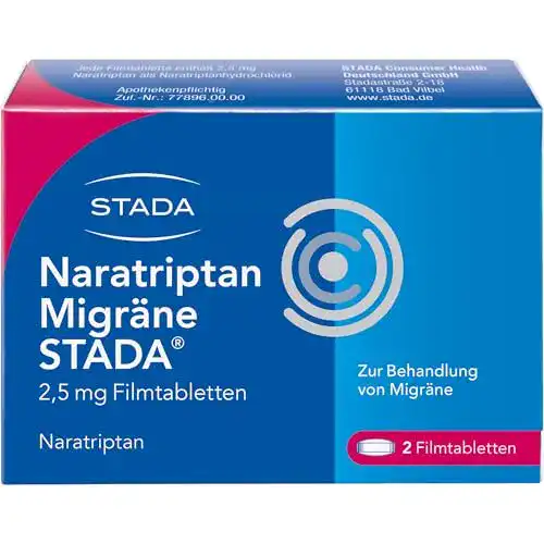 Migräne-Tabletten Naratriptan 2,5 mg Filmtabletten von STADA