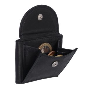 Mini-Geldbörse LEAS Extra kleine Minibörse Echt-Leder, schwarz
