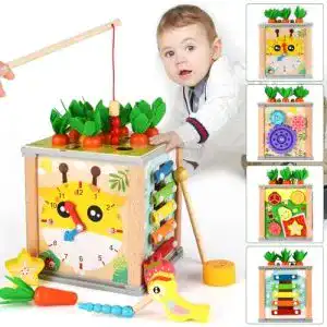 Motorikwuerfel nauotk holz baby ab 1 jahr 7 in 1 aktivitaetswuerfel