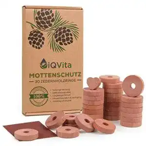 Mottenschutz iqvita natuerlicher aus zedernholz 30 mottenringe