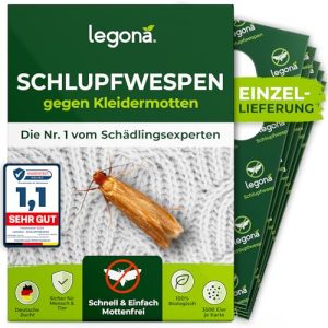 Mottenschutz Legona ® Schlupfwespen gegen Kleidermotten 8X