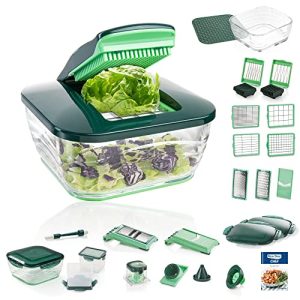 Nicer Dicer Genius Chef 34-in-1 Multifunktions-Profi-Gemüseschneider - nicer dicer genius chef 34 in 1 multifunktions profi gemueseschneider