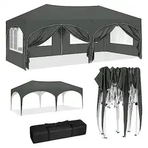 Partyzelt woltu pavillon faltpavillon 3x6 m mit 6 seitenwaenden