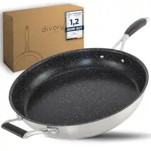 Pfanne 32 cm divory edelstahl induktion antihaft beschichtet