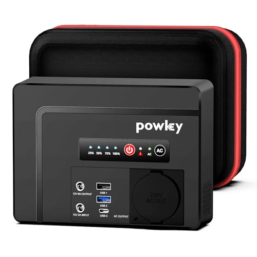 Powerbank mit Steckdose powkey 97.68Wh Tragbare Powerstation