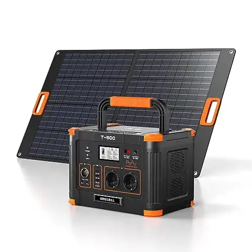 Grecell Portable Power Station mit 100W Solarpanel