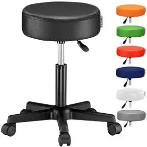 Rollhocker casaria hoehenverstellbar schwarz 10cm polsterung