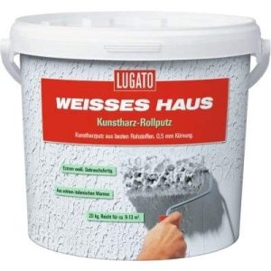 Rollputz Lugato Weisses Haus Kunstharz, Körnung 0,5 mm 20 kg
