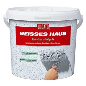Rollputz Lugato Weisses Haus Kunstharz, Körnung 0,5 mm 8 kg