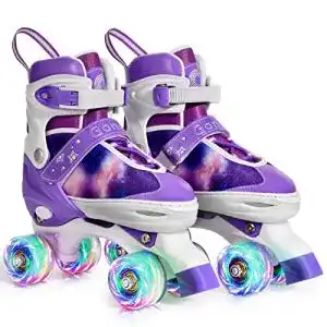 Rollschuhe gonex verstellbar leuchtende raedern roller skates