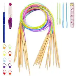 Rundstricknadeln coopay bambus rundstricknadel set 18 stueck 100cm