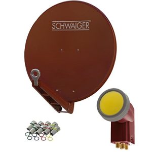Satellitenschüssel (80 cm) SCHWAIGER 4647 SAT-Anlage Satelliten-Set