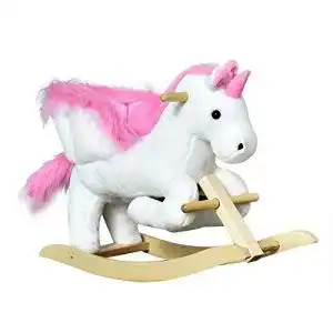 Schaukeltier homcom schaukelpferd kinder schaukel rosaweiss